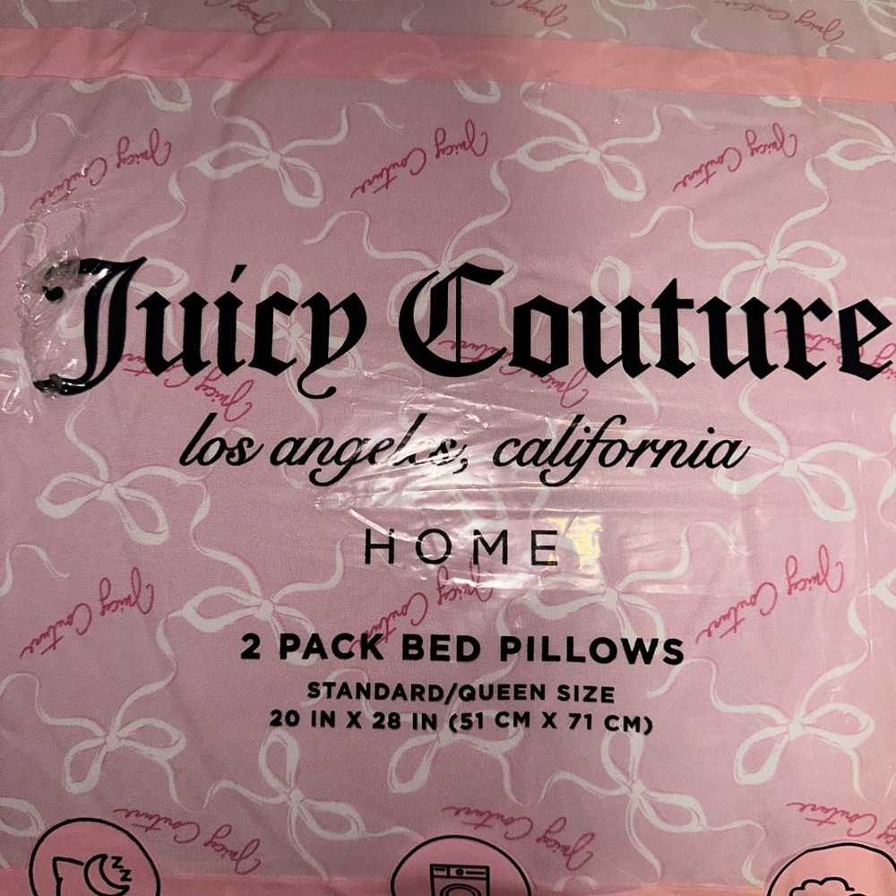 Juicy Couture pink bow pillow